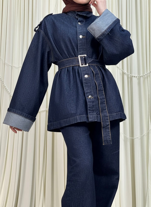 Belted Denim Set