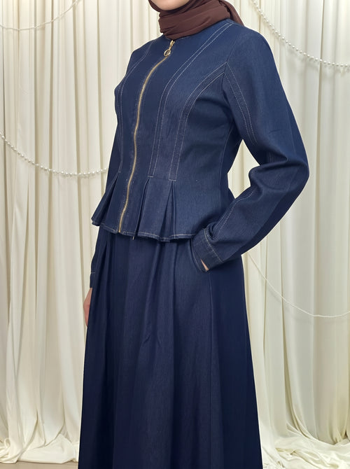 Denim Suit and Skirt Set